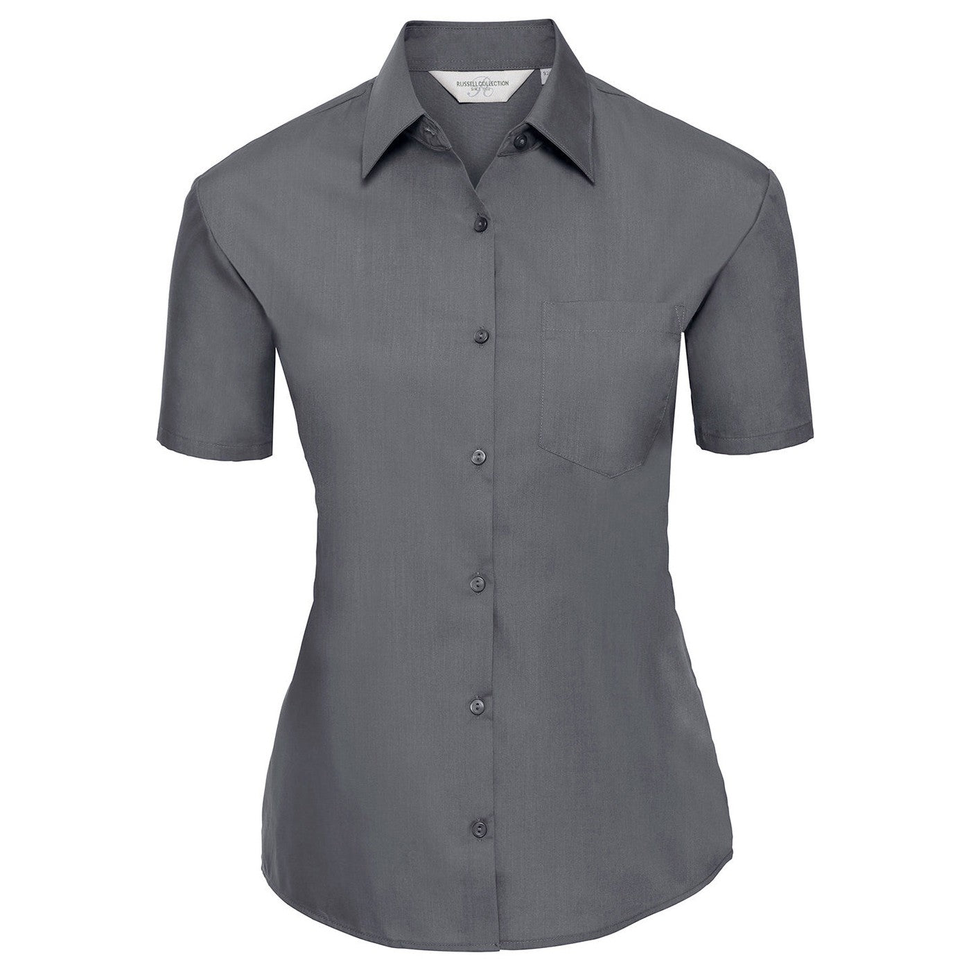 Women's short sleeve polycotton easycare poplin shirt