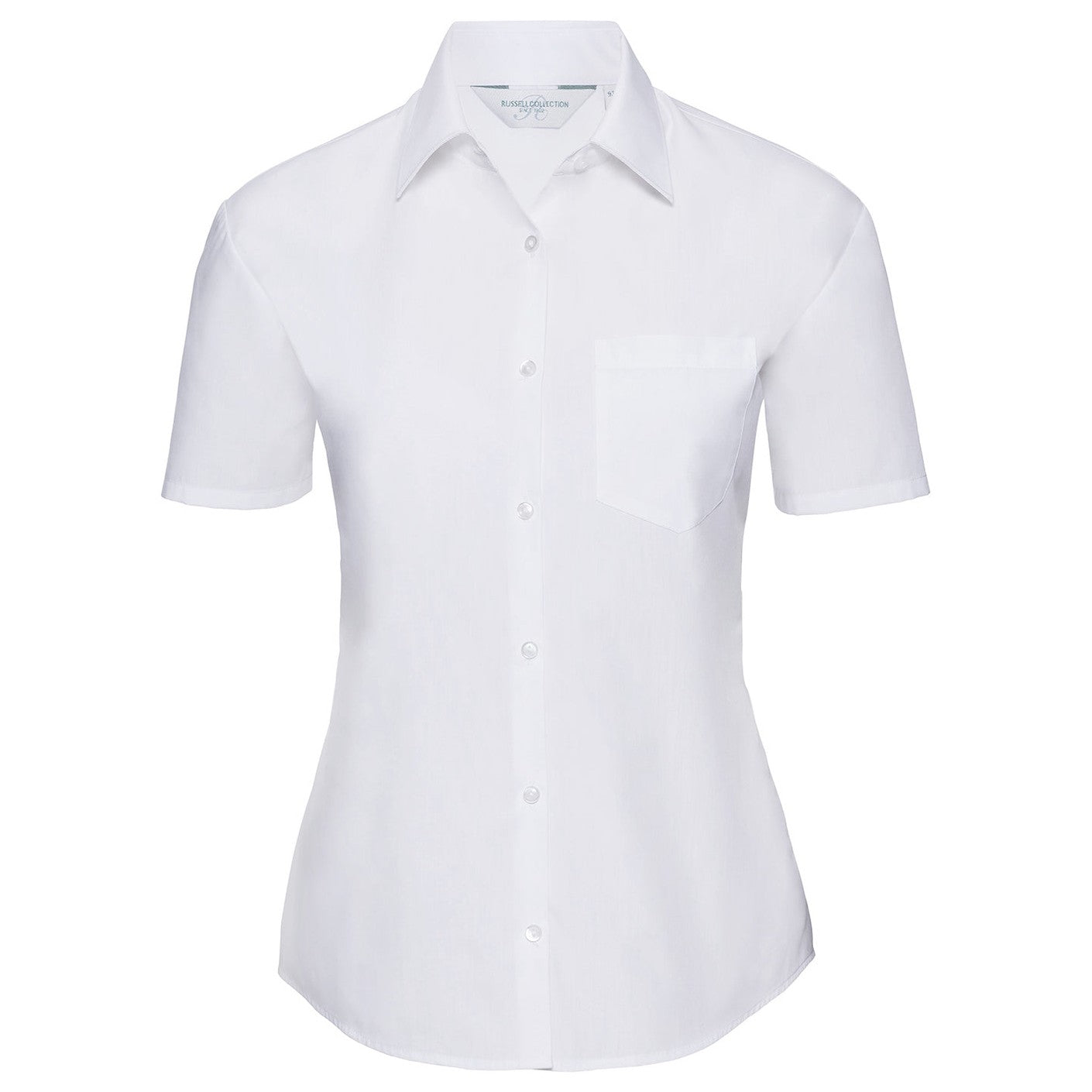 Women's short sleeve polycotton easycare poplin shirt