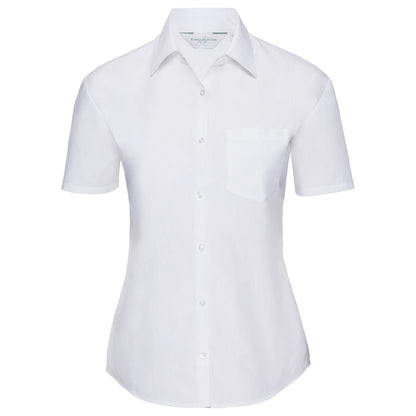 Women's short sleeve polycotton easycare poplin shirt
