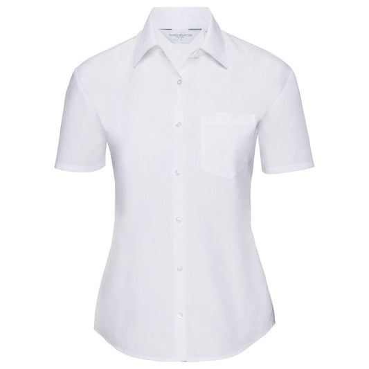 Women's short sleeve polycotton easycare poplin shirt