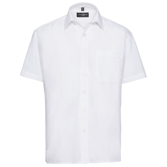 Short sleeve polycotton easycare poplin shirt