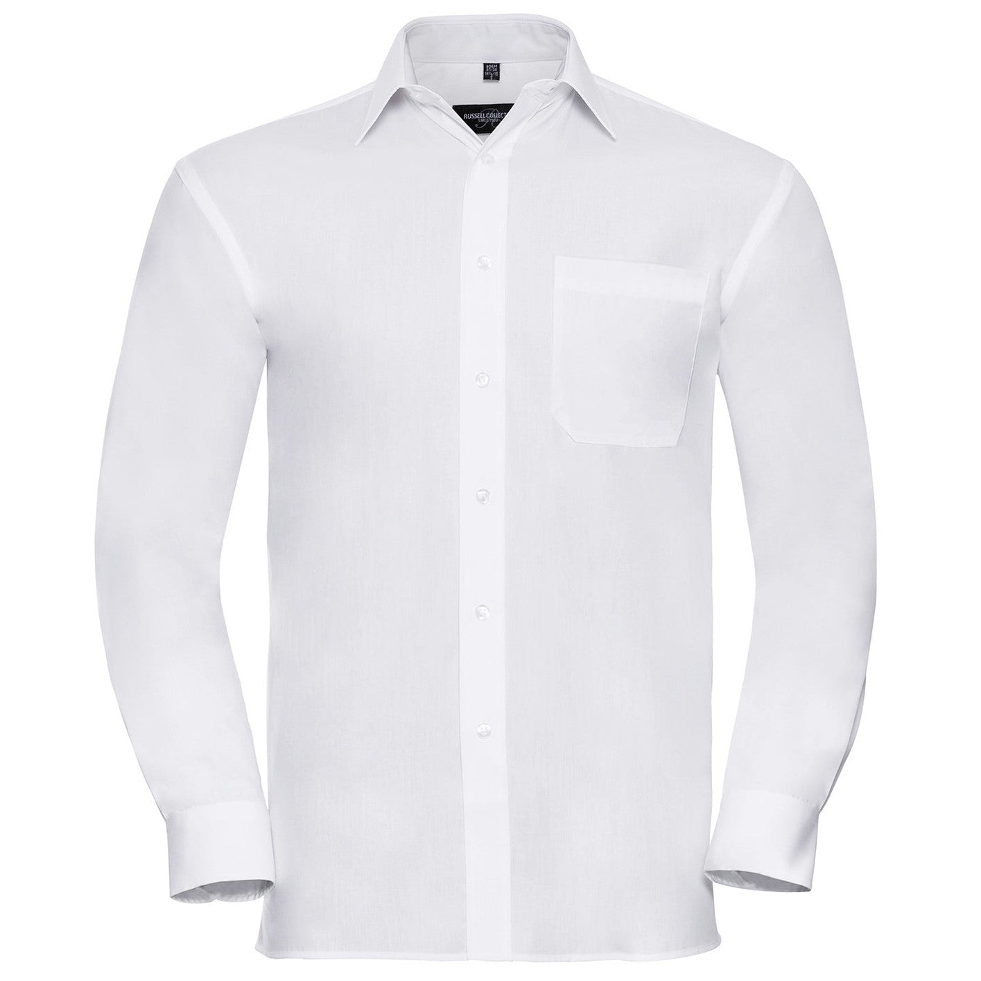 Long sleeve pure cotton easycare poplin shirt