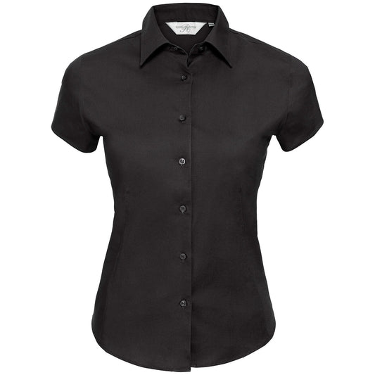 Women's short sleeve easycare fitted stretch shirt