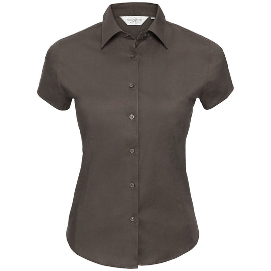 Women's short sleeve easycare fitted stretch shirt