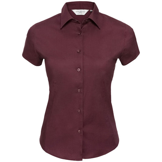 Women's short sleeve easycare fitted stretch shirt