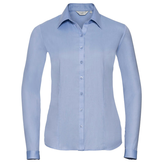 Women's long sleeve herringbone shirt