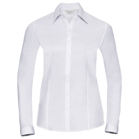 Women's long sleeve herringbone shirt