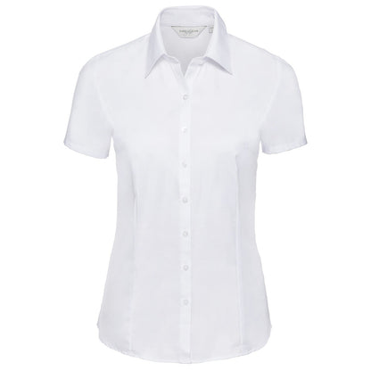 Women's short sleeve herringbone shirt