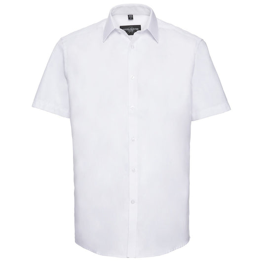 Short sleeve herringbone shirt