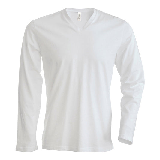 Men's long-sleeved V-neck T-shirt
