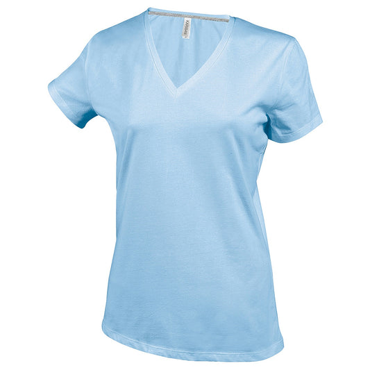Ladies' short-sleeved V-neck T-shirt