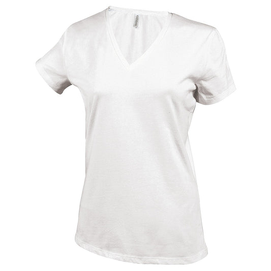 Ladies' short-sleeved V-neck T-shirt