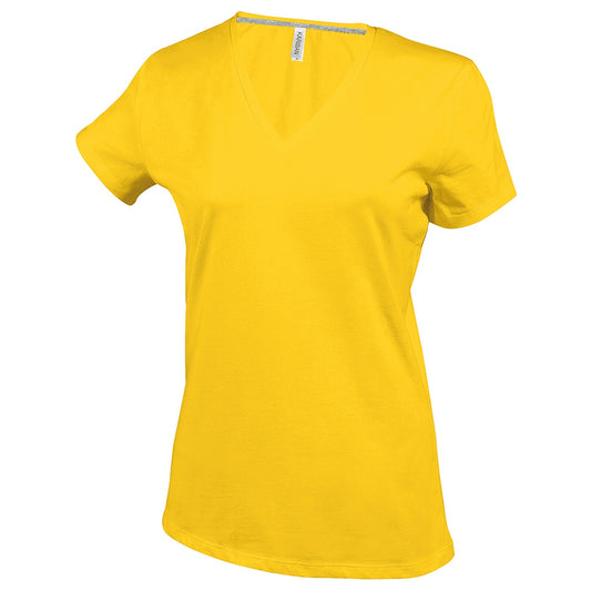 Ladies' short-sleeved V-neck T-shirt