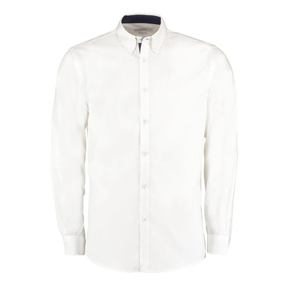Contrast premium Oxford shirt (button-down collar) long-sleeved (tailored fit)