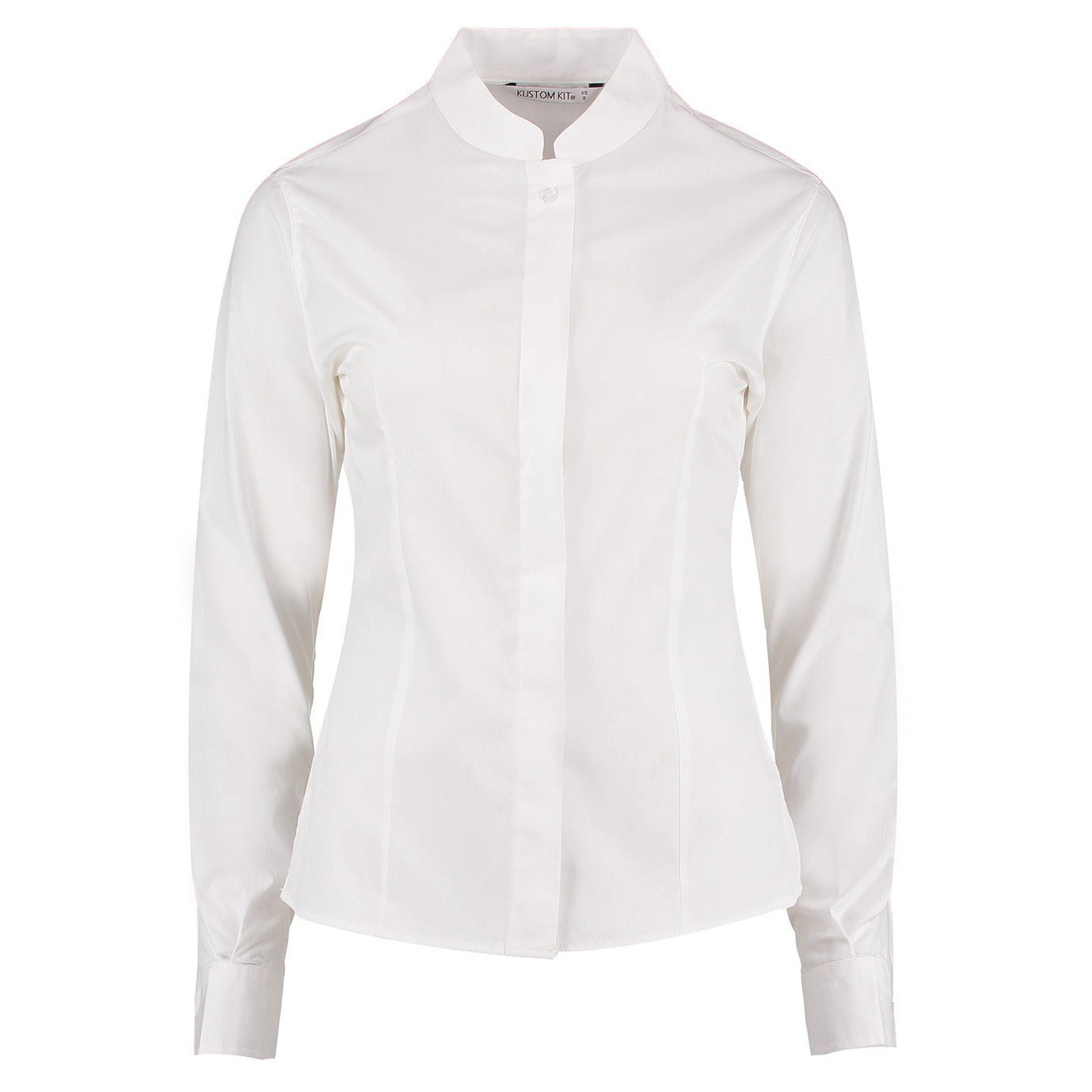 Women's mandarin collar shirt long-sleeved (tailored fit)