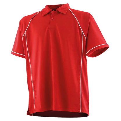 Kids piped performance polo