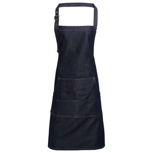 Jeans stitch bib apron