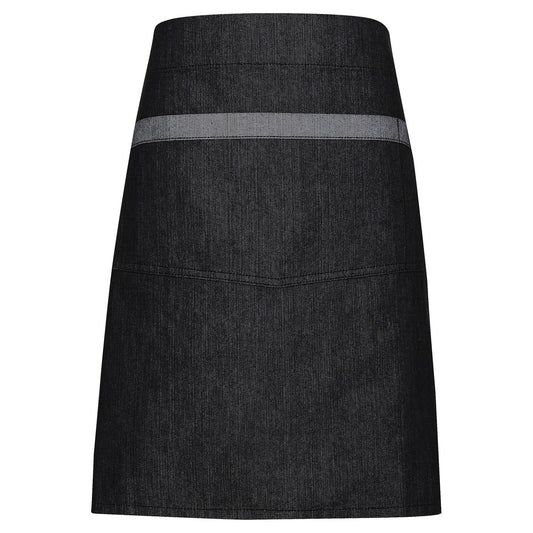 Domain contrast denim waist apron