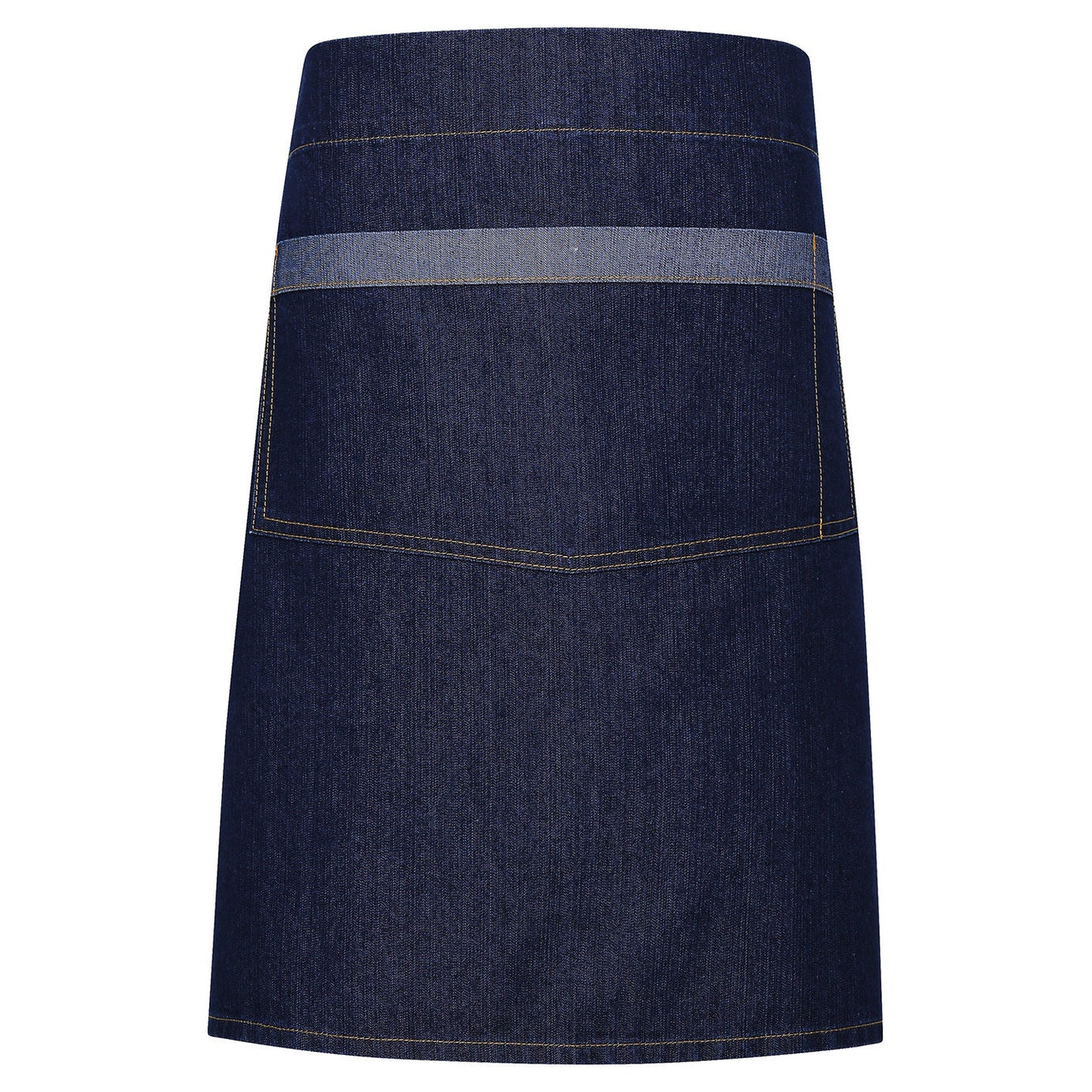 Domain contrast denim waist apron