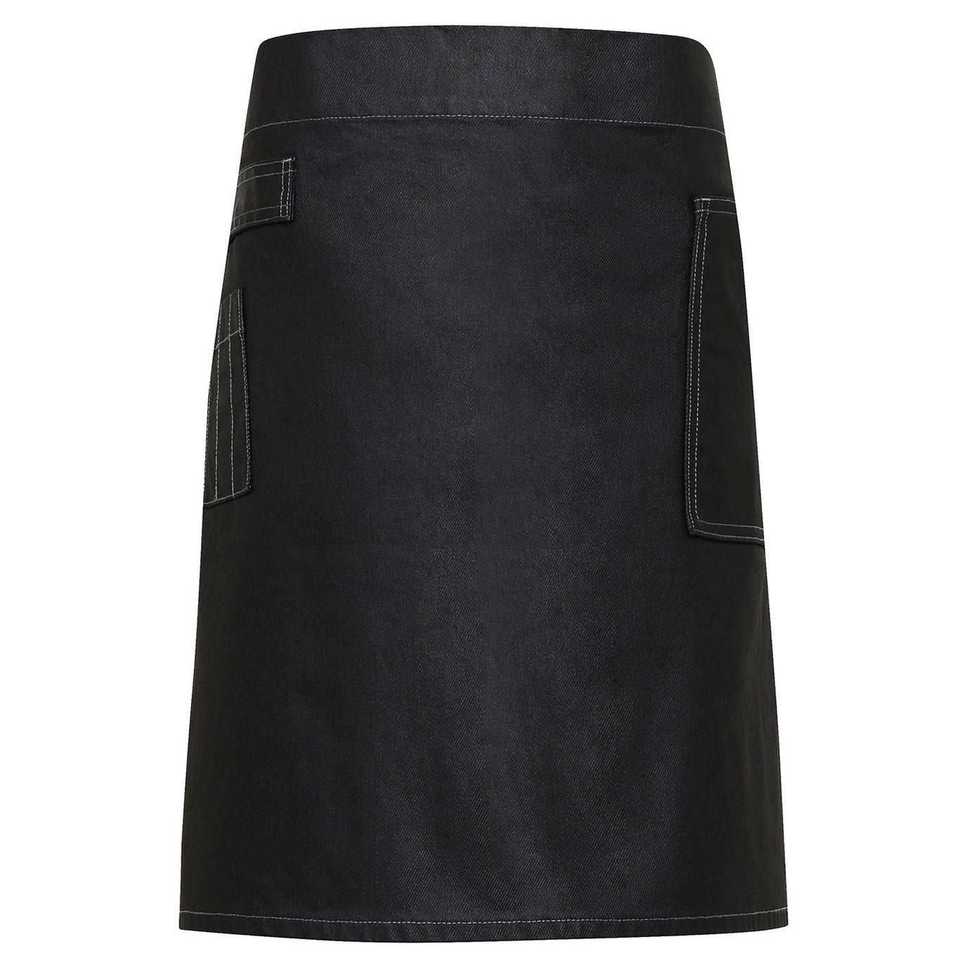 Division waxed-look denim waist apron