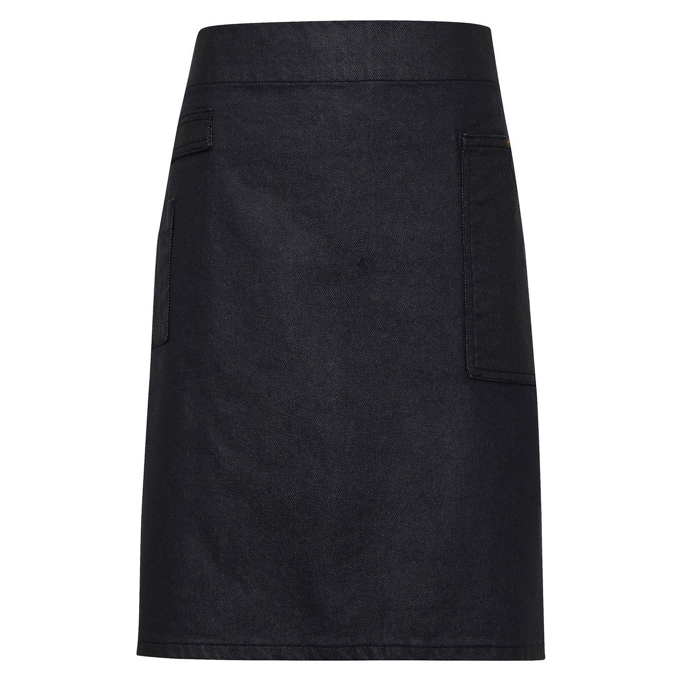 Division waxed-look denim waist apron