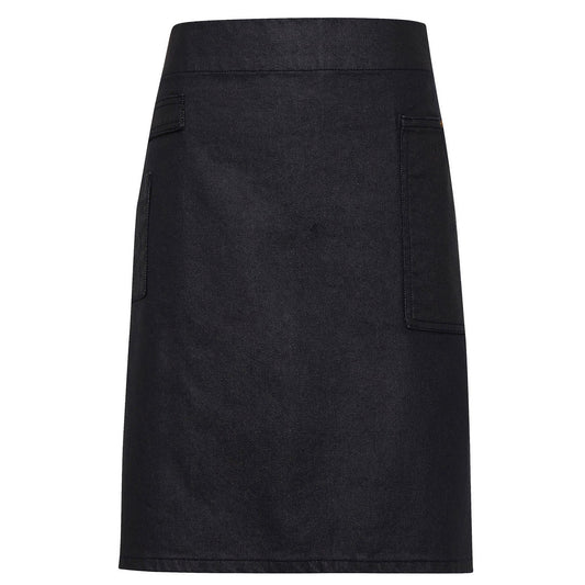 Division waxed-look denim waist apron