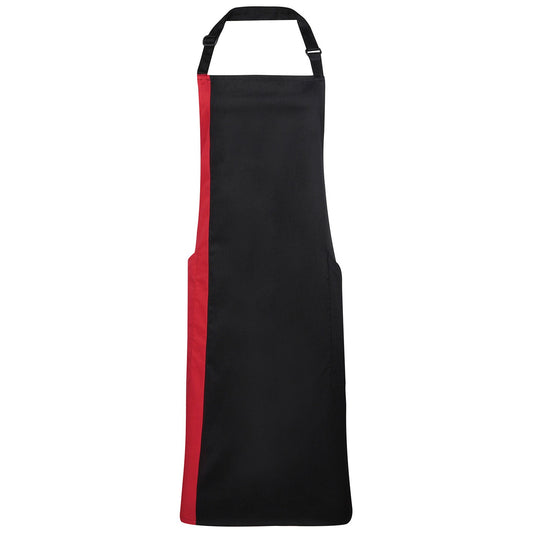 Contrast bib apron
