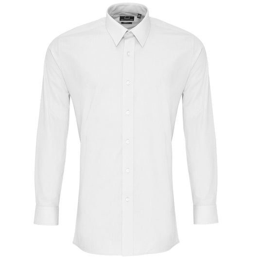Poplin fitted long sleeve shirt