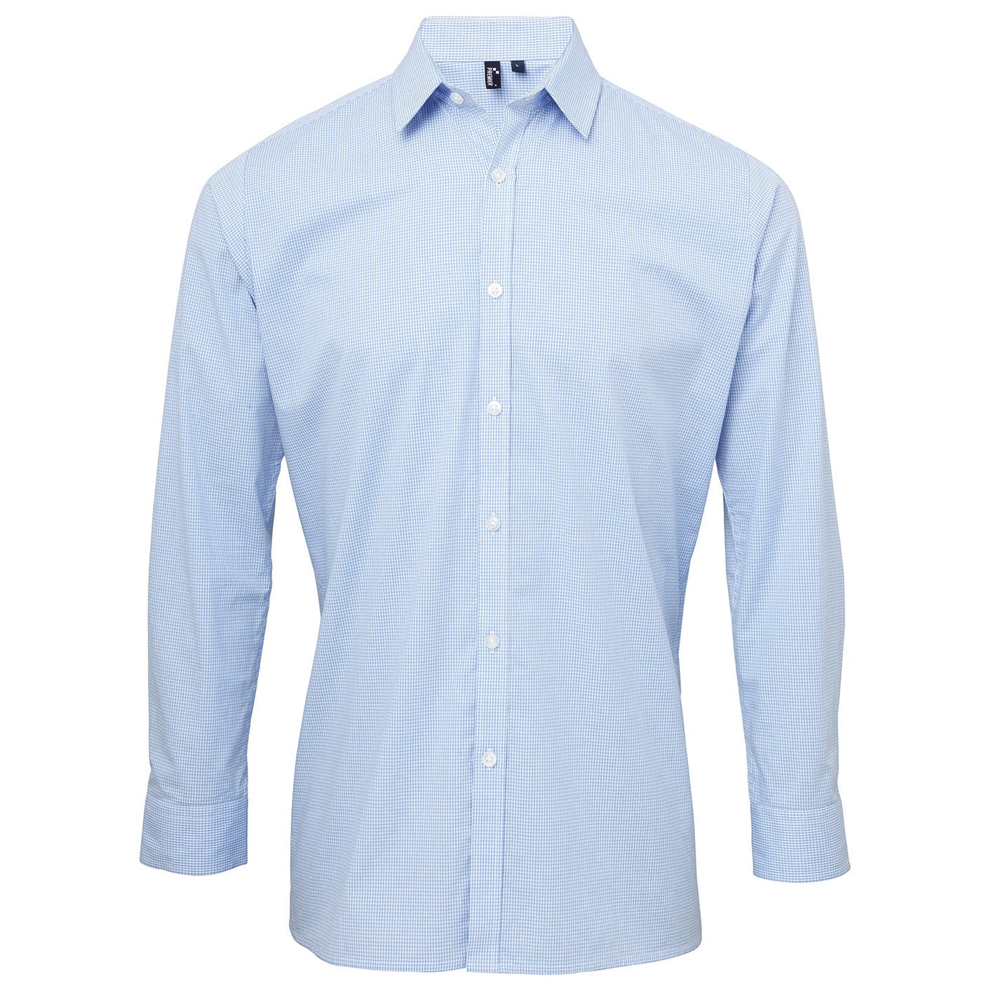 Microcheck (Gingham) long sleeve cotton shirt