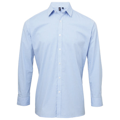 Microcheck (Gingham) long sleeve cotton shirt