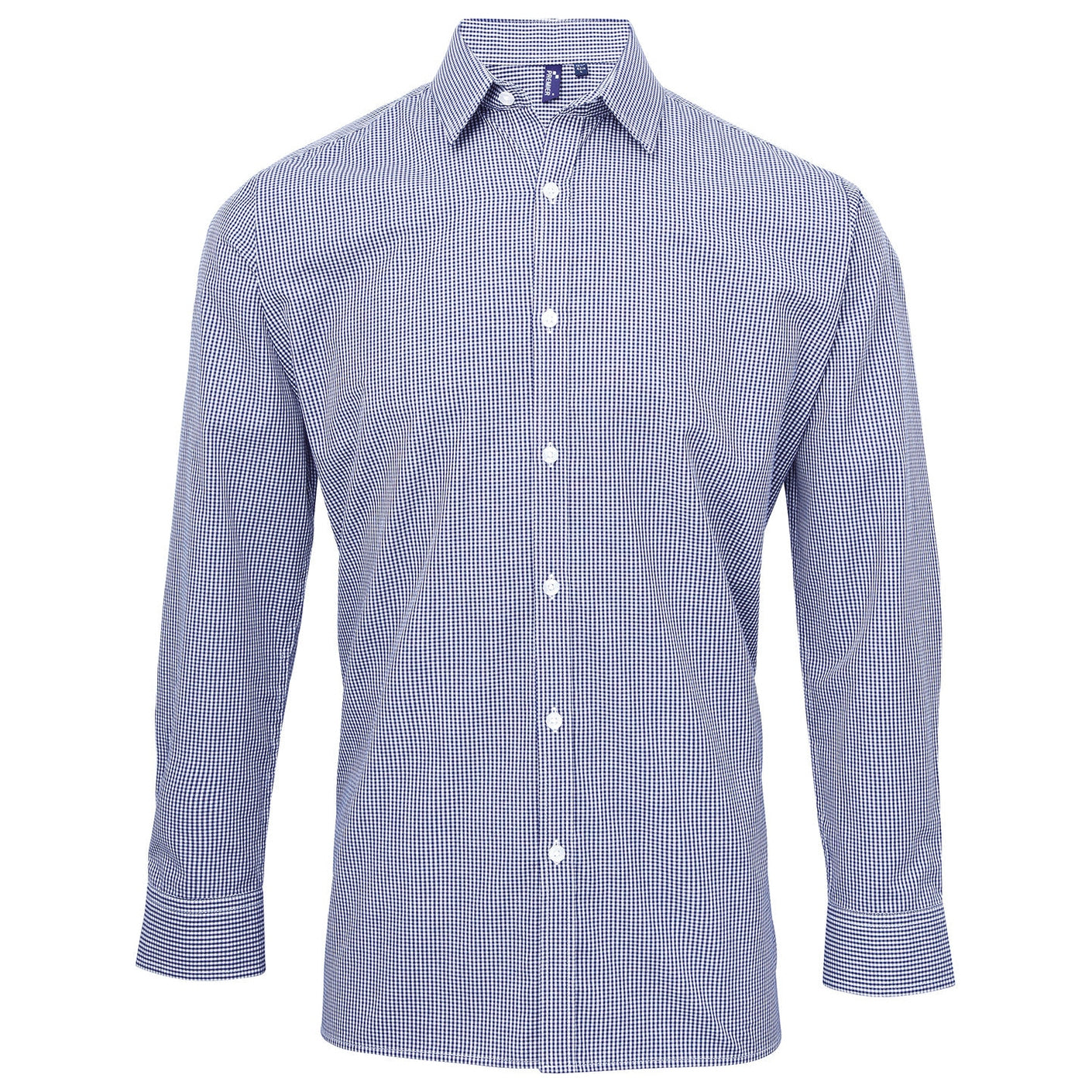 Microcheck (Gingham) long sleeve cotton shirt