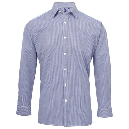 Microcheck (Gingham) long sleeve cotton shirt