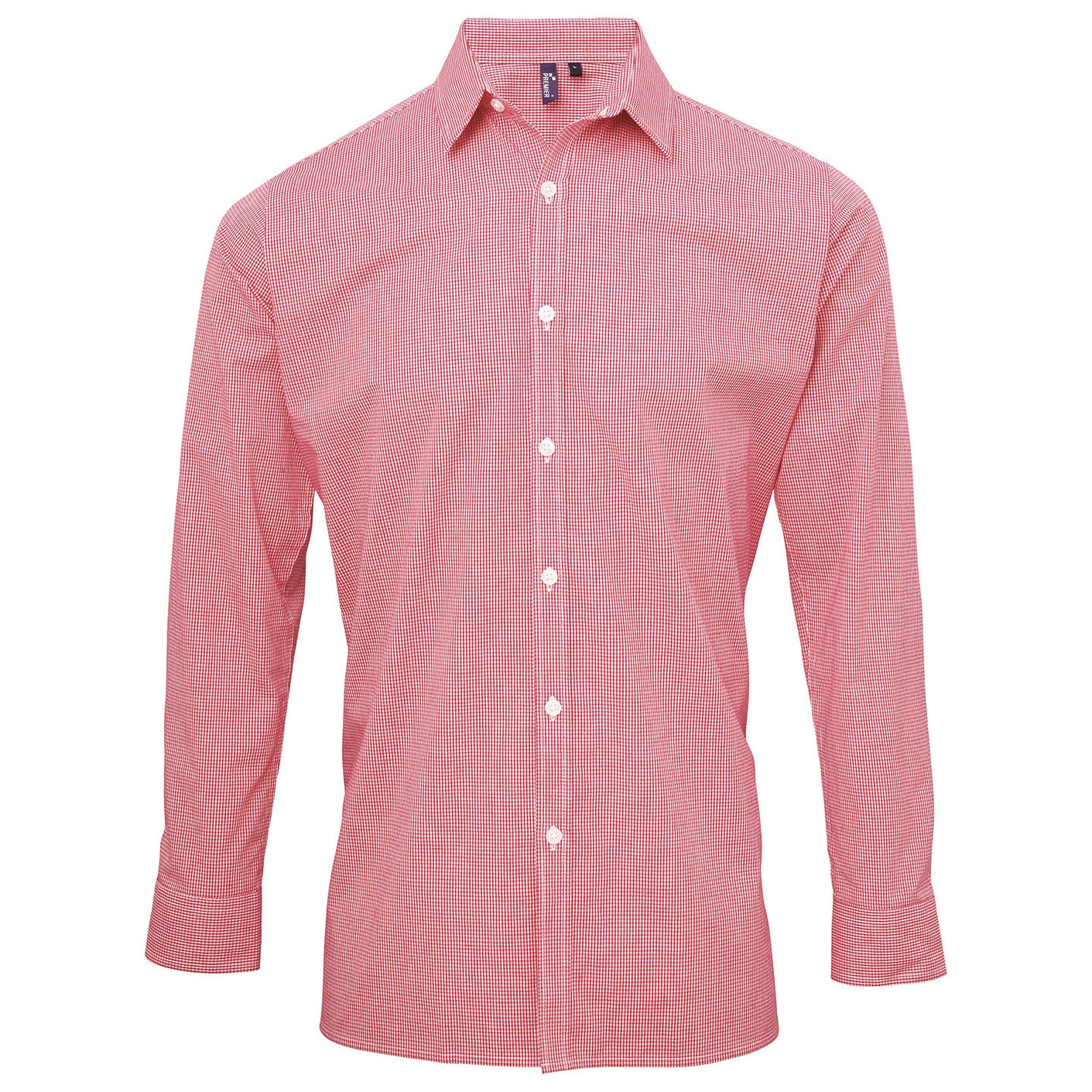 Microcheck (Gingham) long sleeve cotton shirt