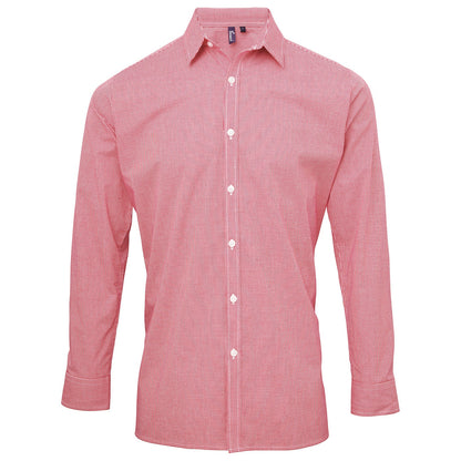 Microcheck (Gingham) long sleeve cotton shirt