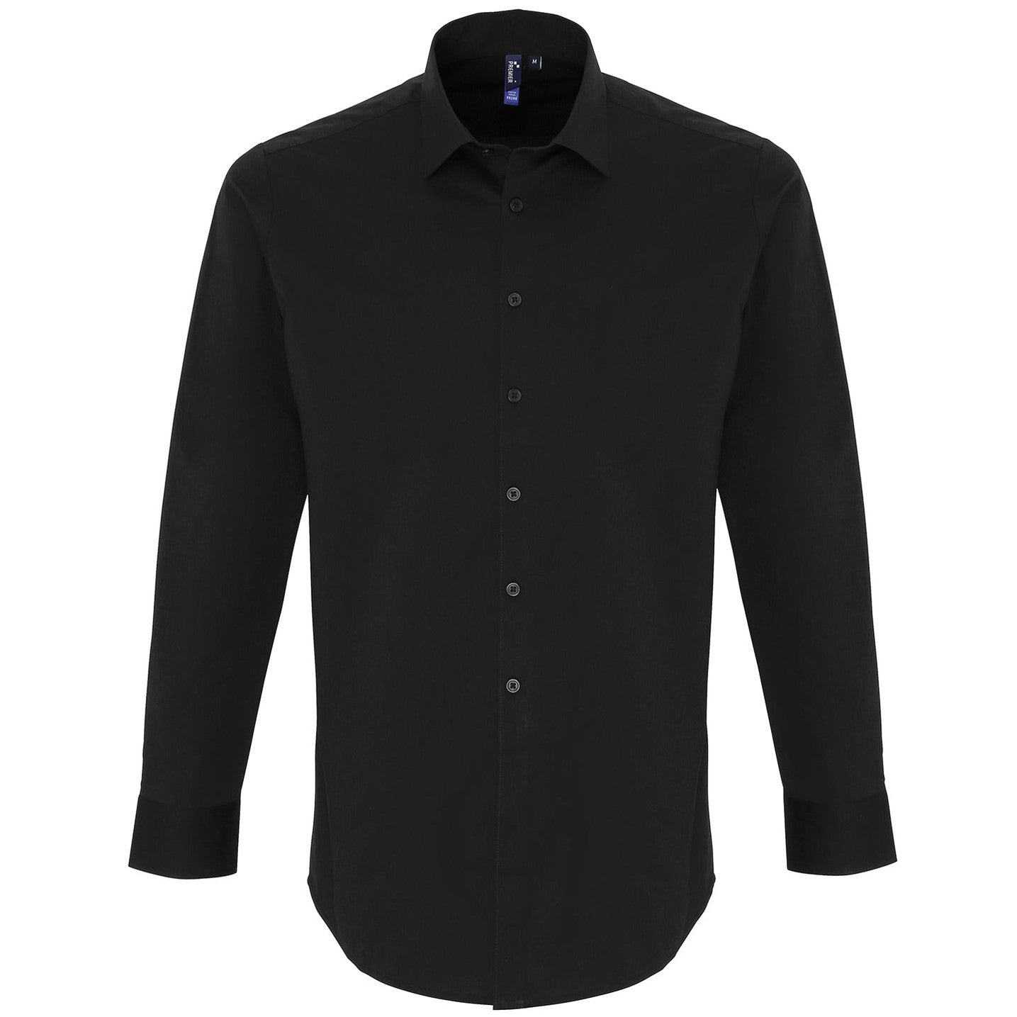 Stretch fit cotton poplin long sleeve shirt