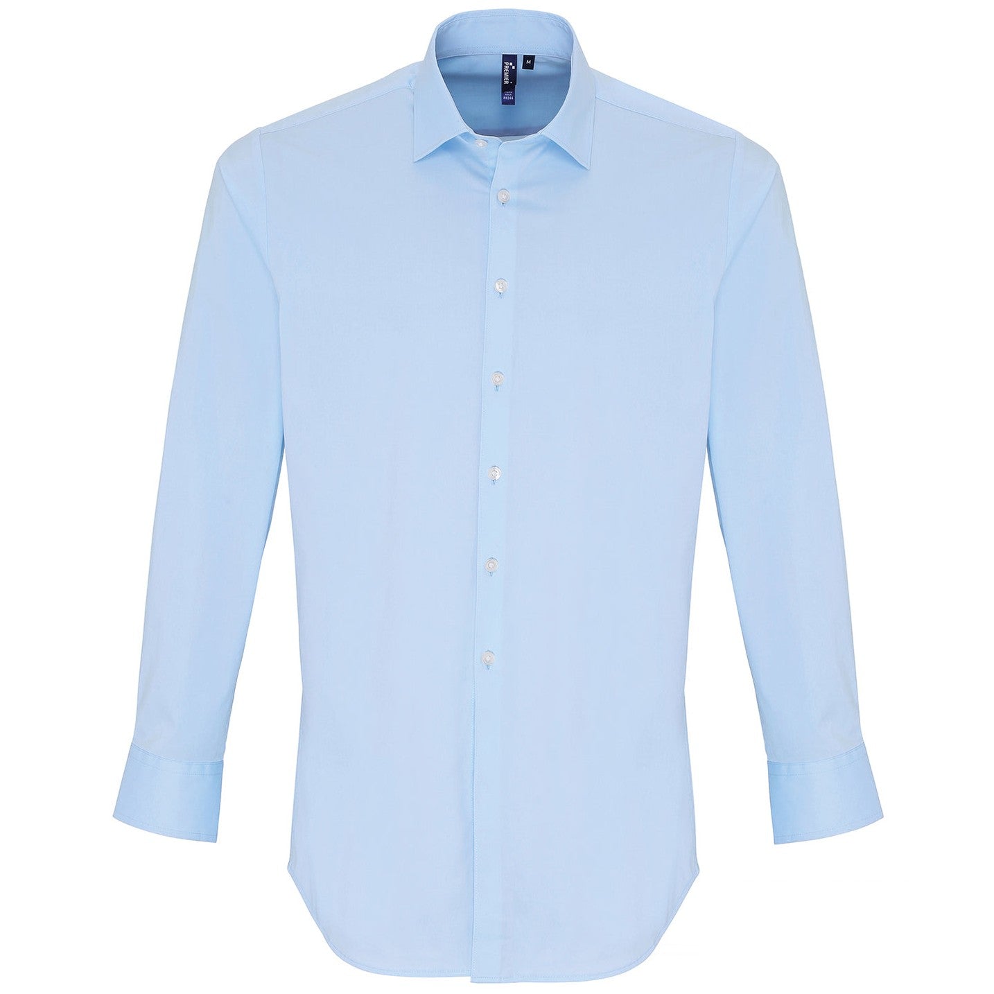 Stretch fit cotton poplin long sleeve shirt