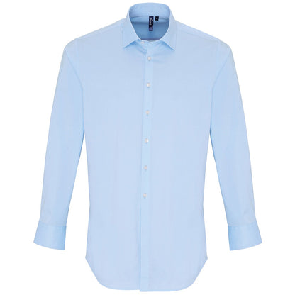 Stretch fit cotton poplin long sleeve shirt