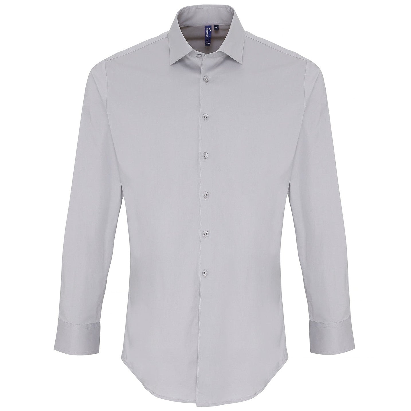 Stretch fit cotton poplin long sleeve shirt