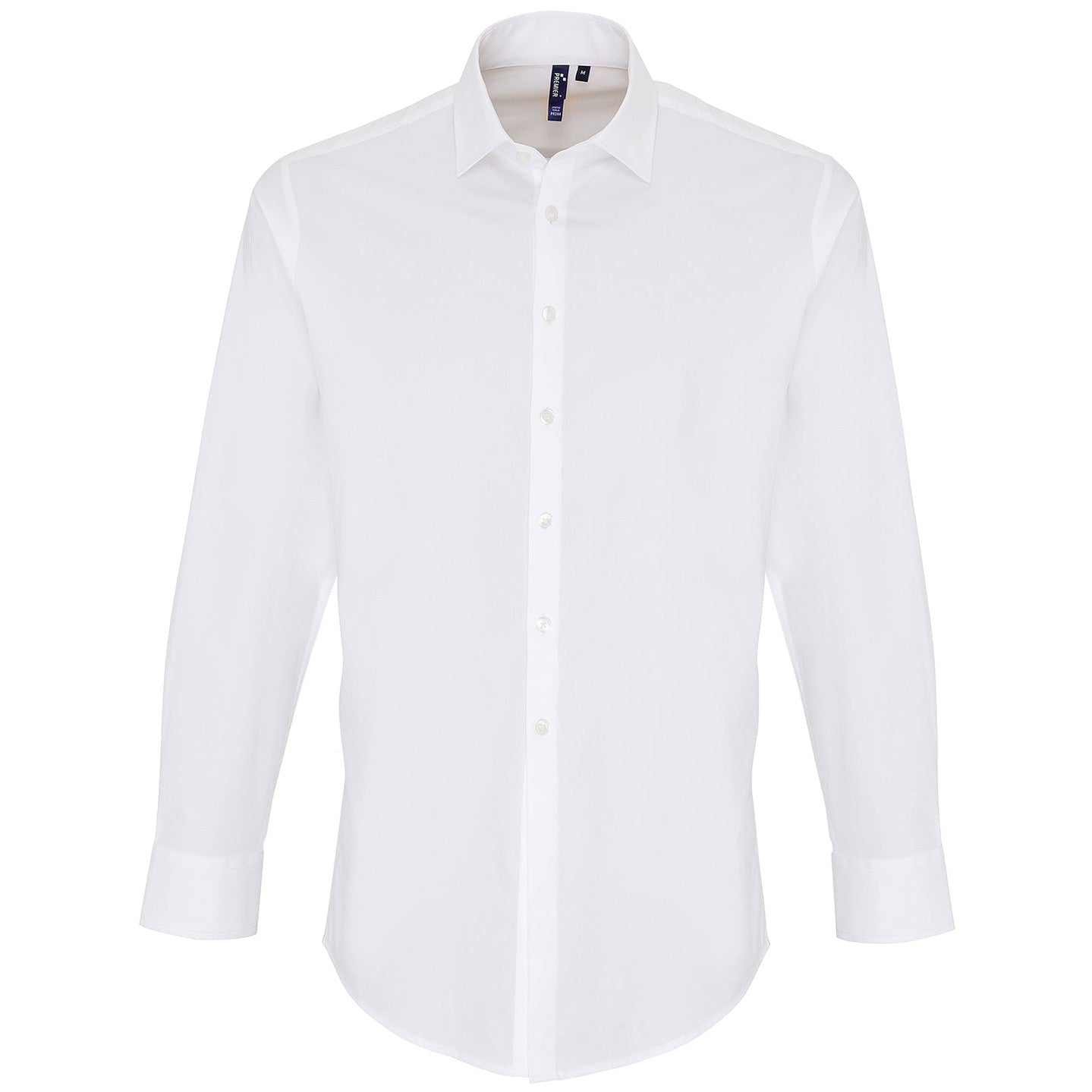 Stretch fit cotton poplin long sleeve shirt