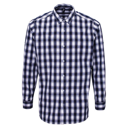 Mulligan check cotton long sleeve shirt