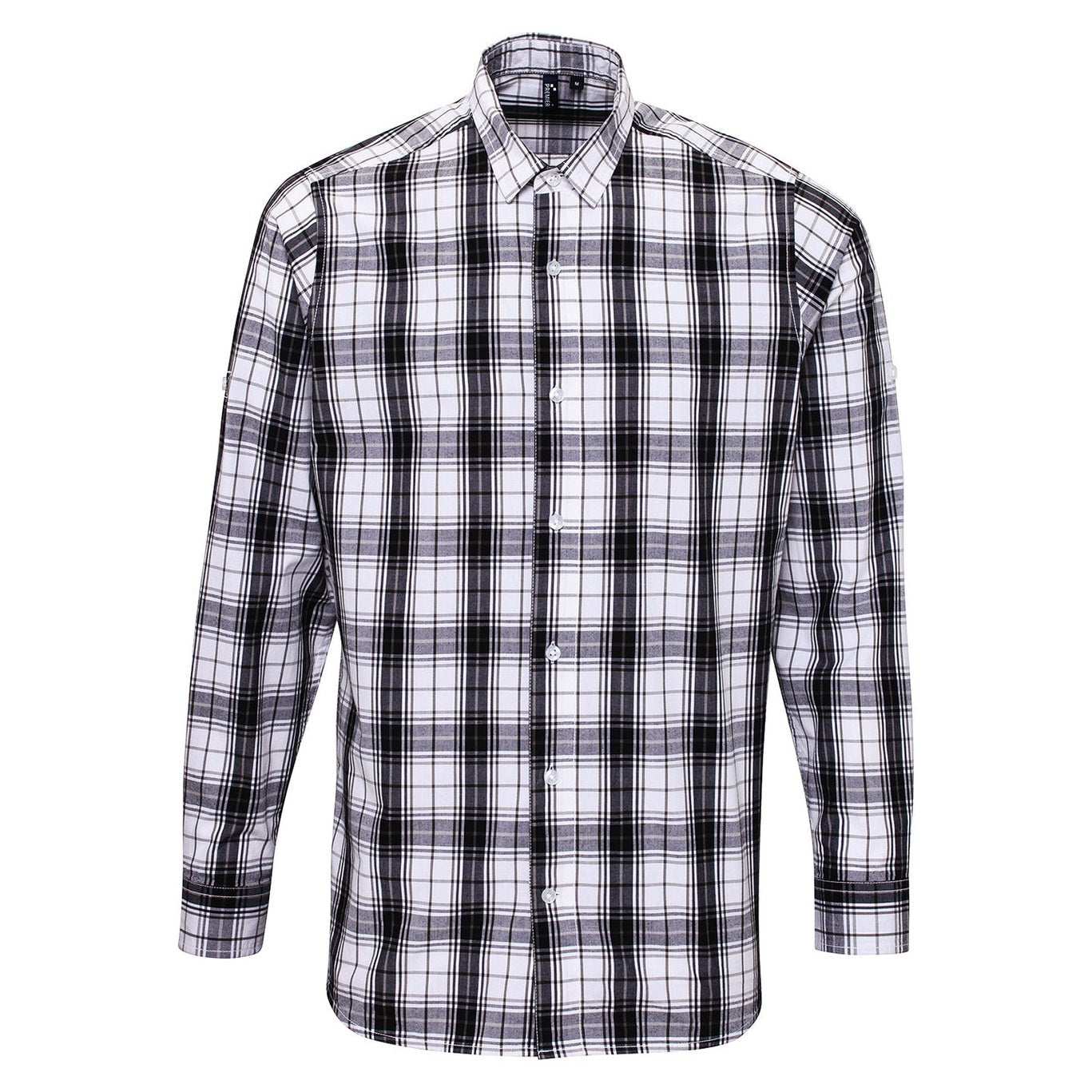 Ginmill check cotton long sleeve shirt