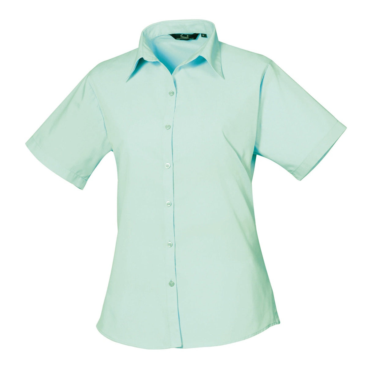 Women's short sleeve poplin blouse