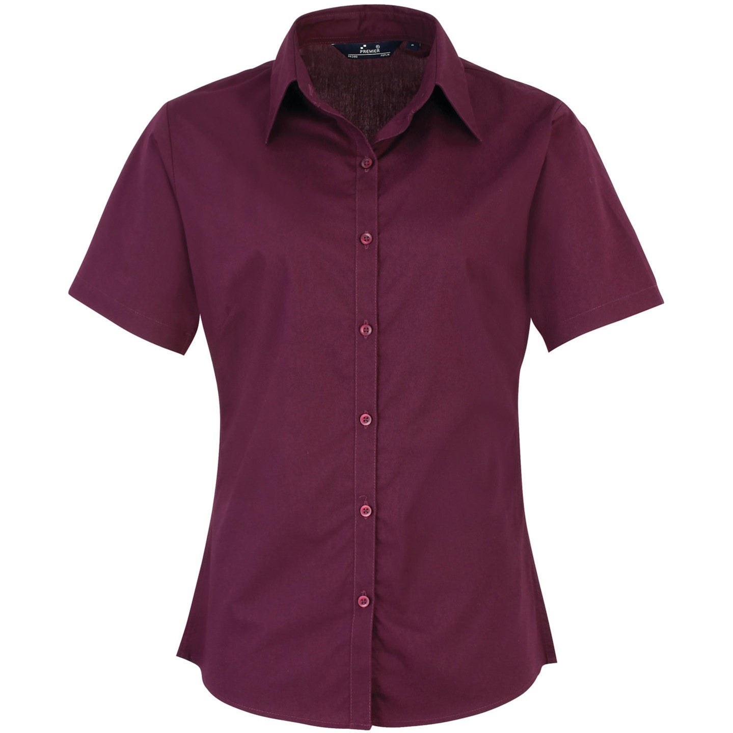 Women's short sleeve poplin blouse
