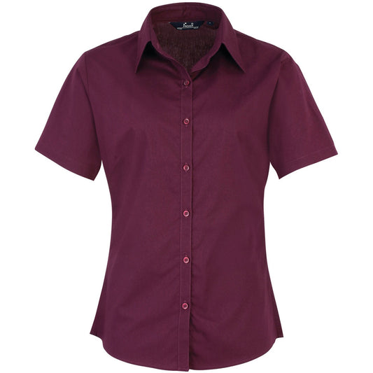 Women's short sleeve poplin blouse