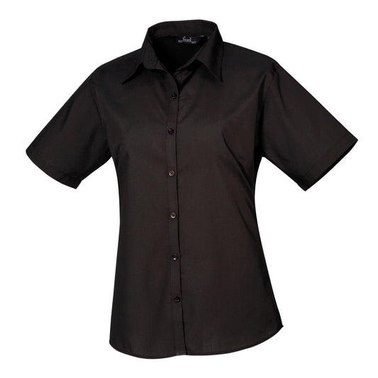 Women's short sleeve poplin blouse