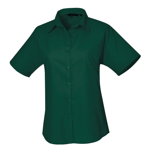 Women's short sleeve poplin blouse