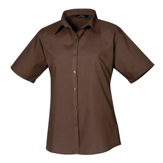 Women's short sleeve poplin blouse