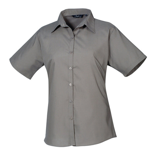Women's short sleeve poplin blouse