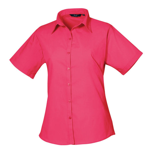 Women's short sleeve poplin blouse