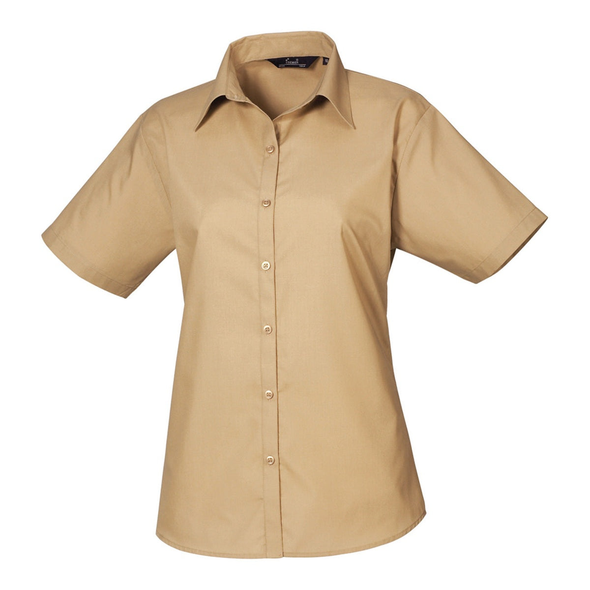 Women's short sleeve poplin blouse